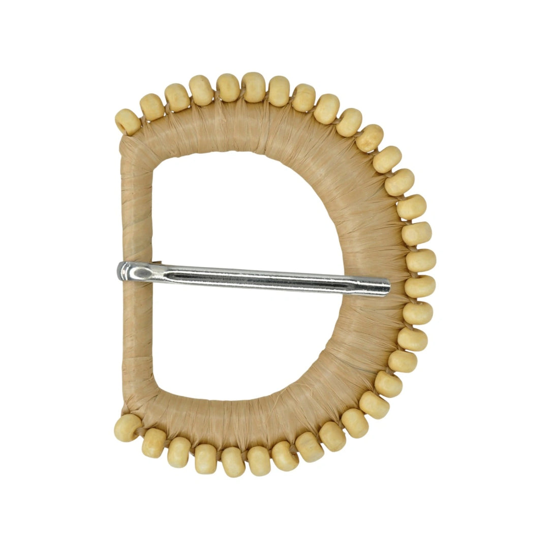 Handmade Beaded Raffia Buckle