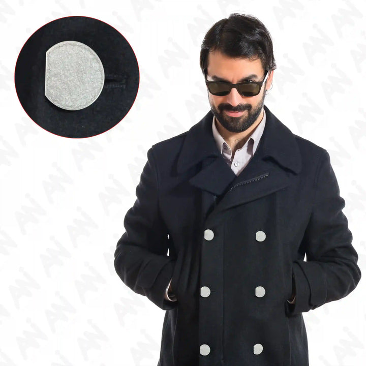 Textured Silver Button