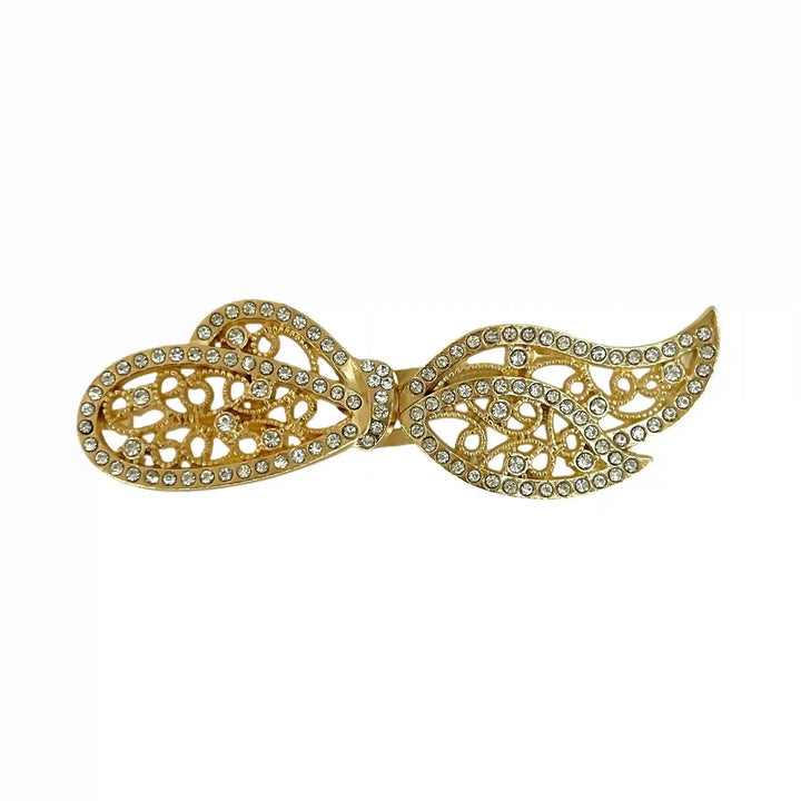 Crystal-Encrusted Filigree Metal Frog Closure Buttons