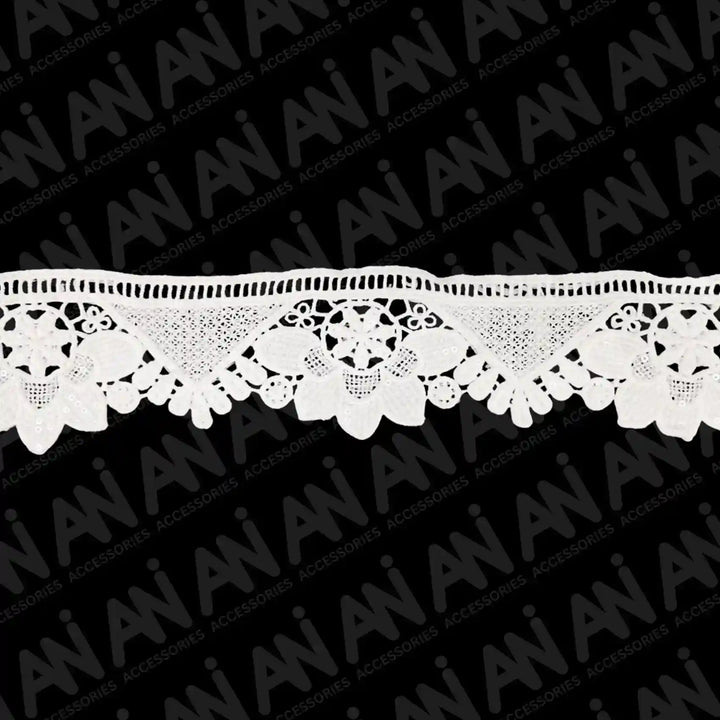 Lily Flower Inspired Sequins Lace | 2 Meter