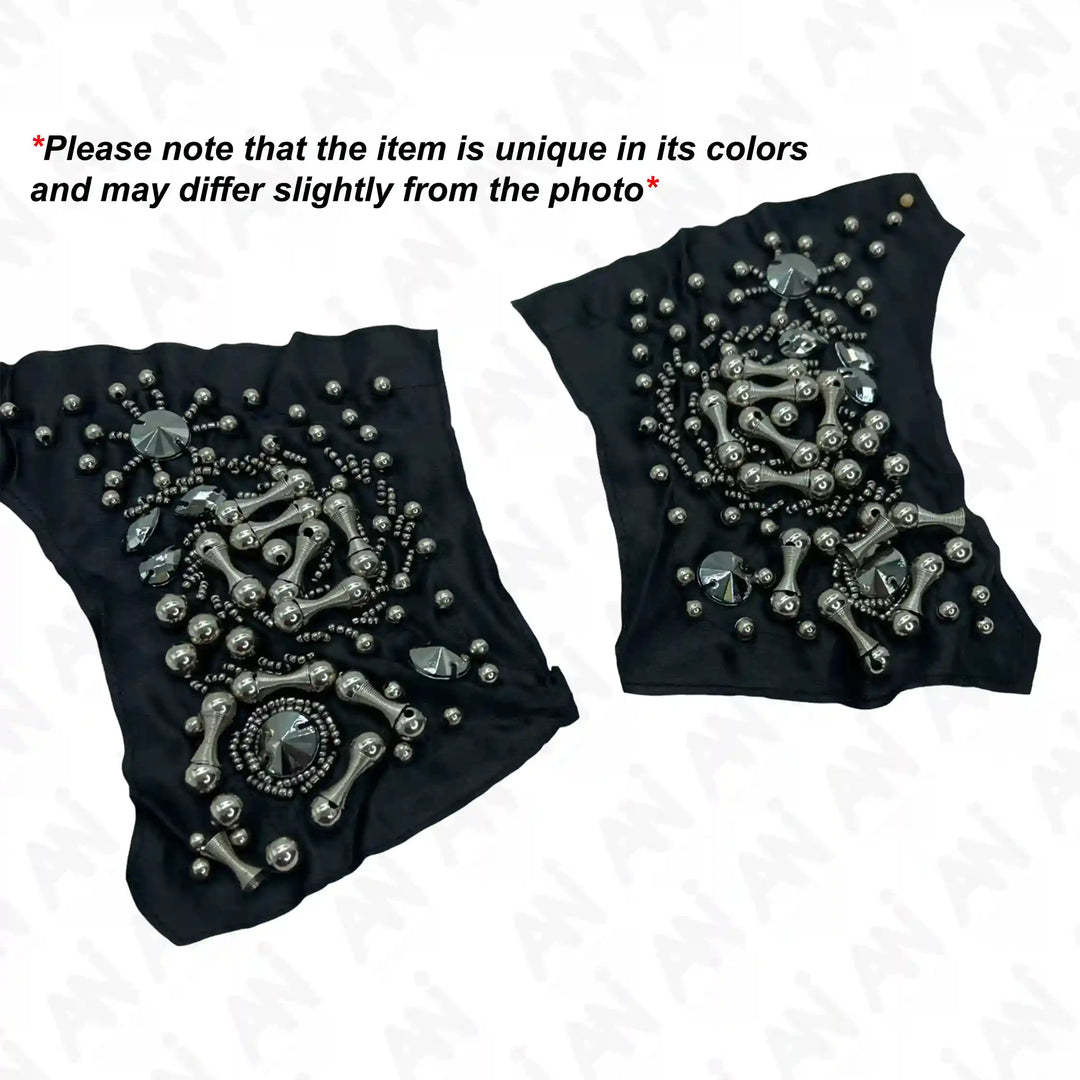 Beads Black Patch 1 Pair
