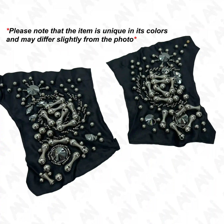 Beads Black Patch 1 Pair