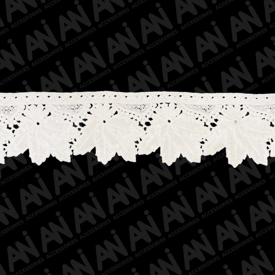 Maple Leaf Design Sequins Lace | 2 Meter