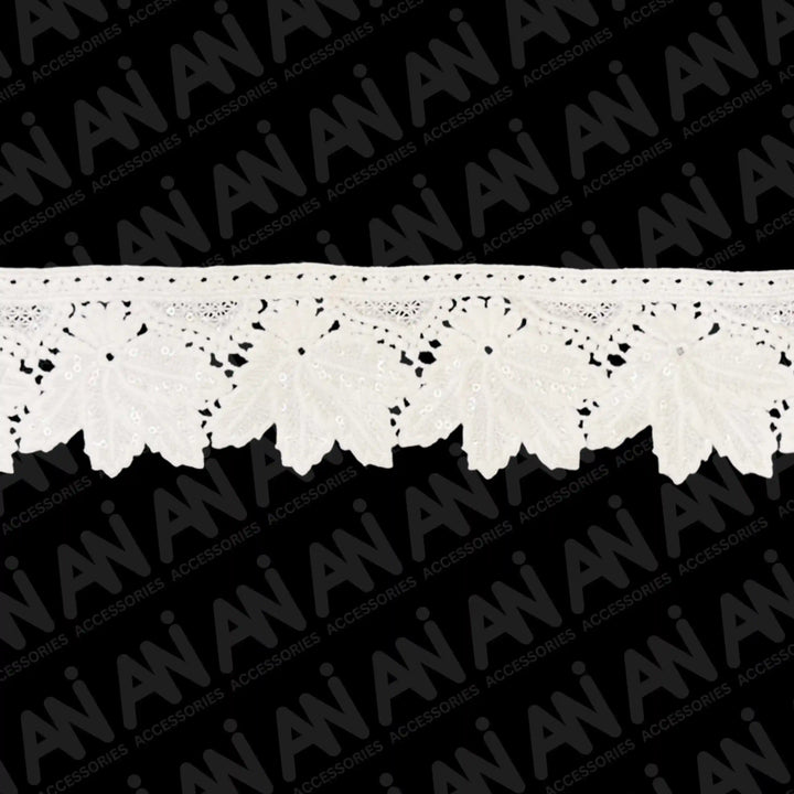 Maple Leaf Design Sequins Lace | 2 Meter