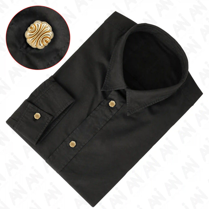Scalloped Shirt 10mm Metal Button