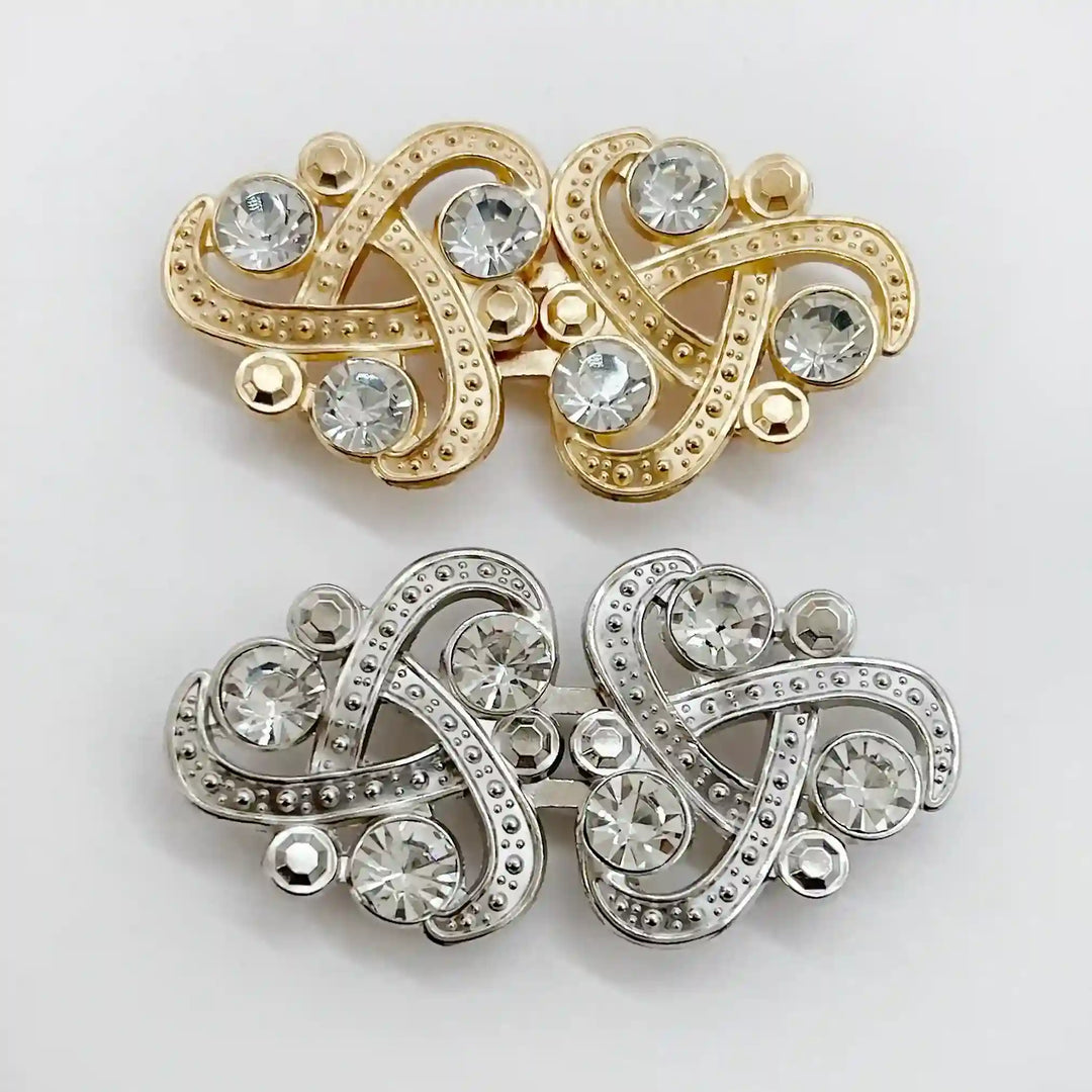 Triple-Loop Rhine Stone Frog Closure Buttons