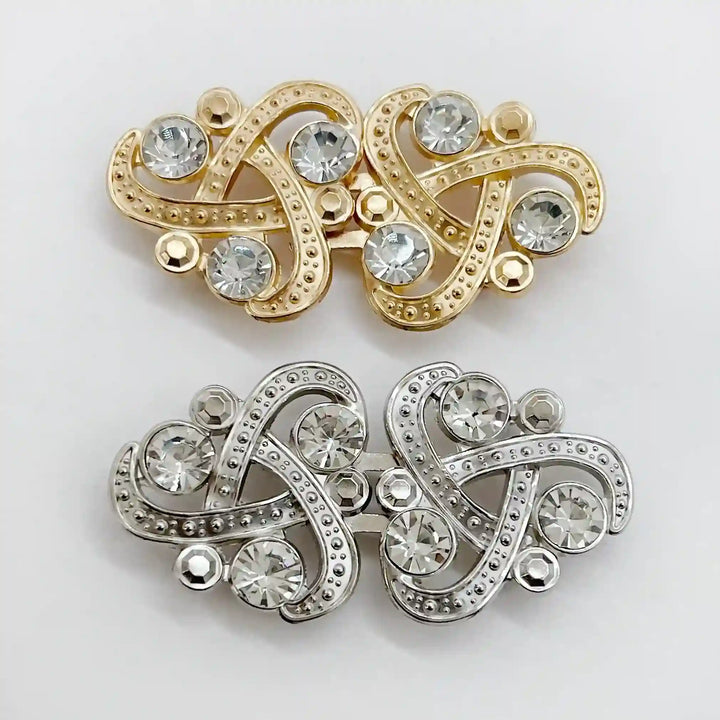 Triple-Loop Rhine Stone Frog Closure Buttons