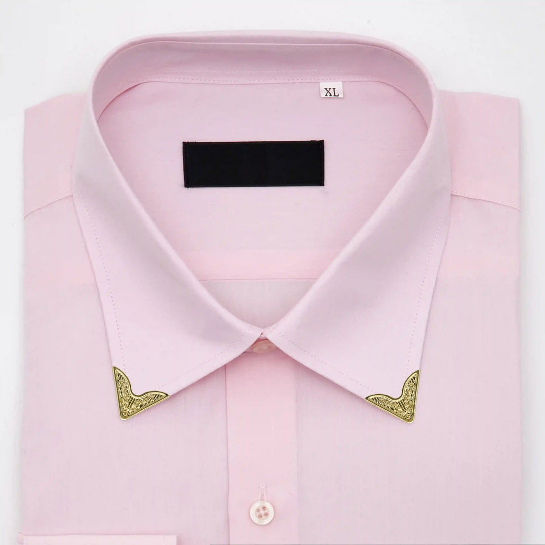 dress shirt metal collar tips Amazon.com: HHH Design White Stone Collar Tips - Silver Finish - Western Collar Tip - Dress Shirt Collar Stays