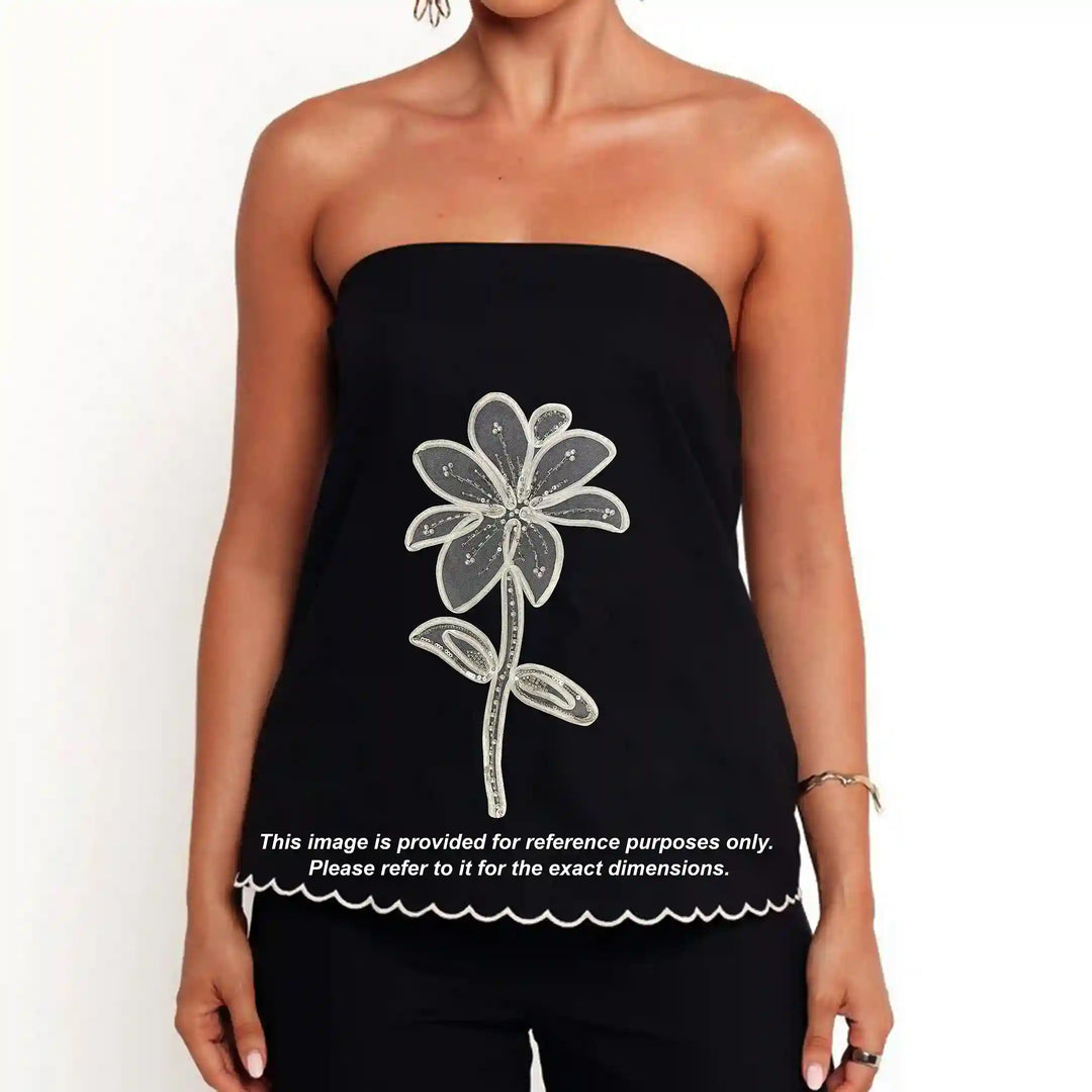 Floral Pearl Beads Patch