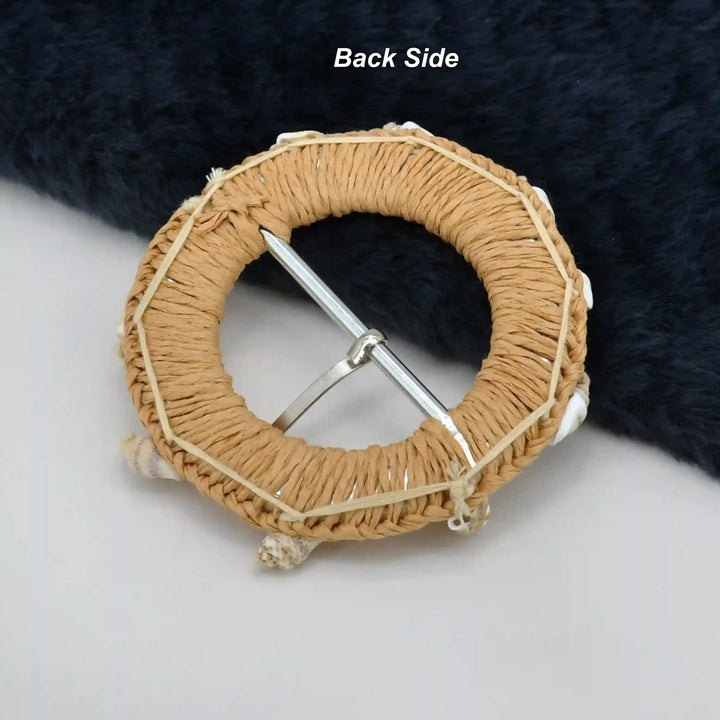 Woven Scalloped Raffia Buckle