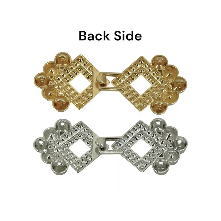 Rhinestone Square Frog Closure Buttons