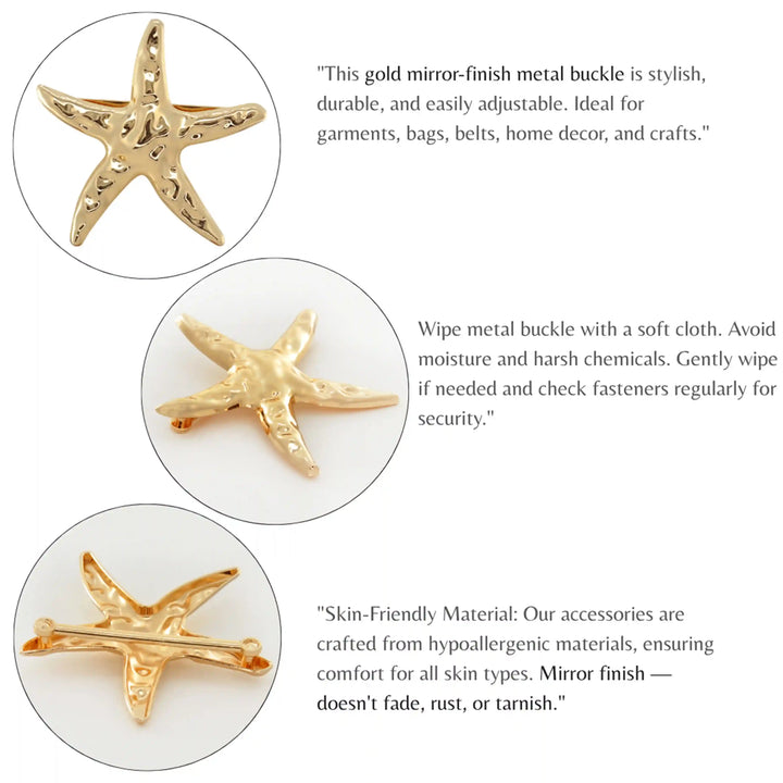 Star Hammered Metal Buckle