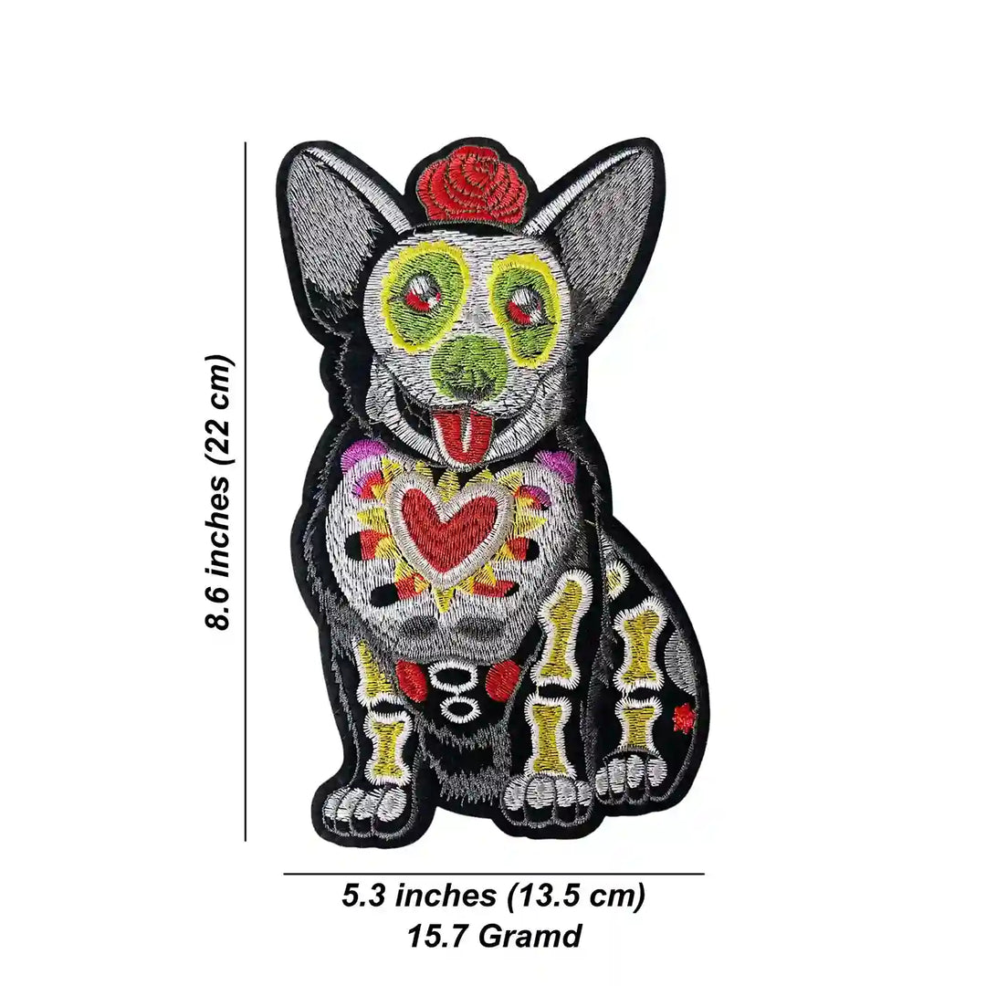 Day of the Dead Corgi Dog Patch