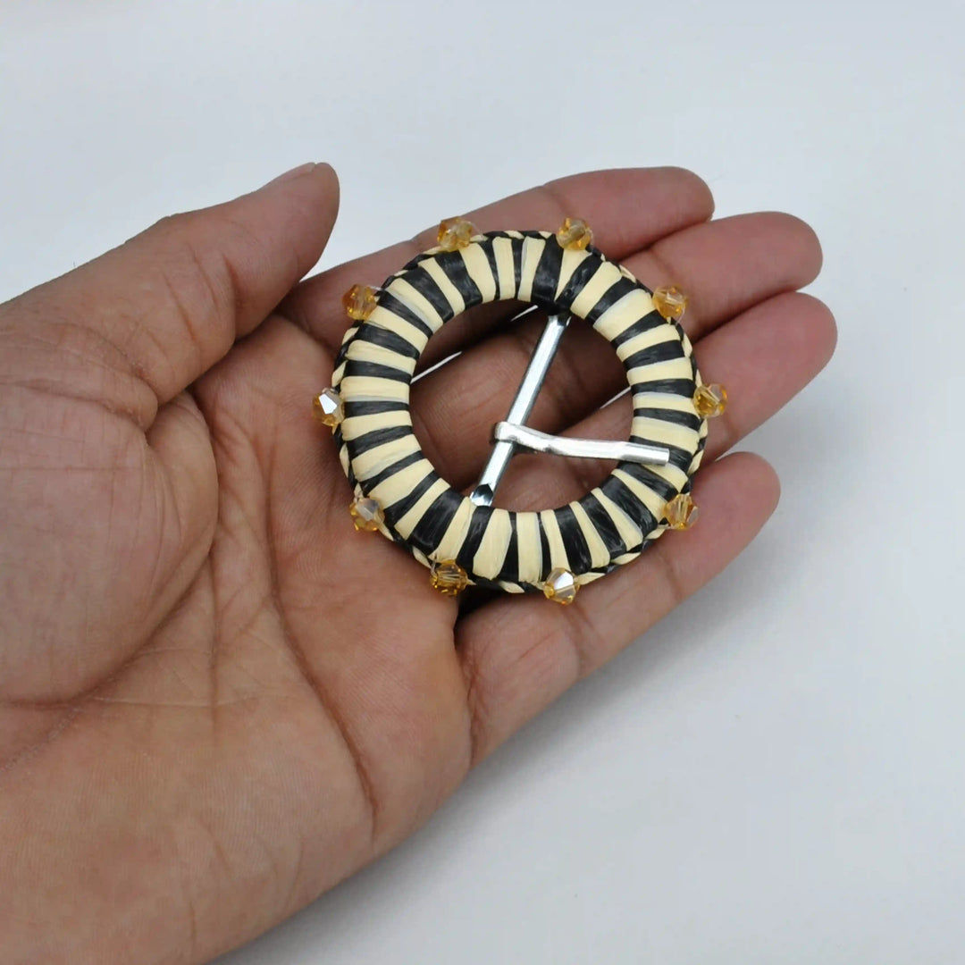 Handmade Smooth Crystal Raffia Buckle