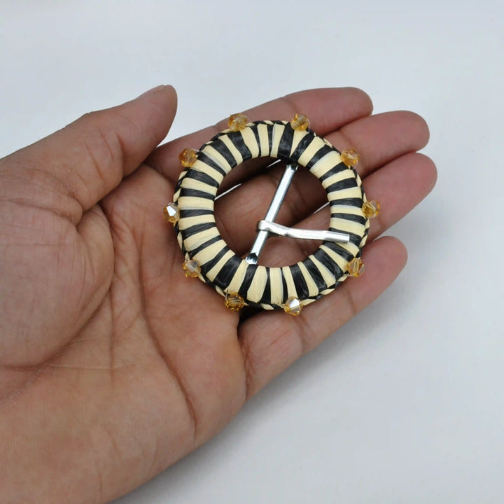 Handmade Smooth Crystal Raffia Buckle