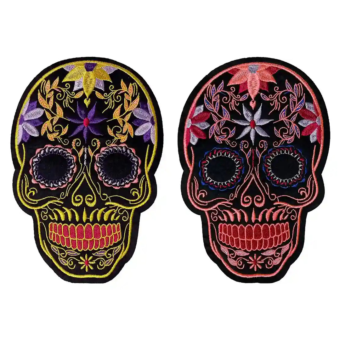 Bohemian Sugar Skull Embroidery Hot-Fix Patch