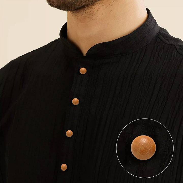 Dark Grain Wooden Button | 10mm