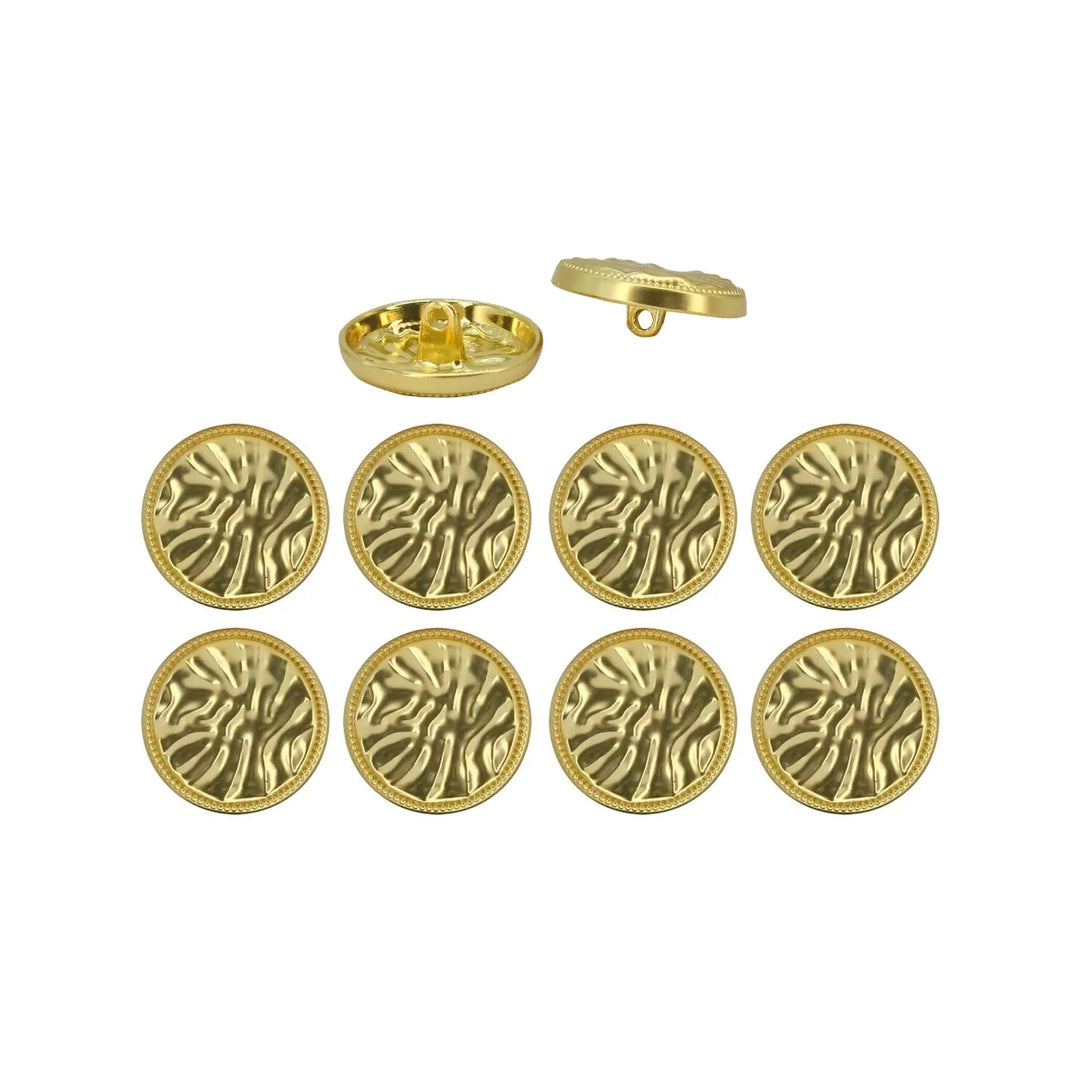 Wrinkles Inspired Golden Shank Metal Button | 15mm(24L), 19mm(30L) & 23mm(36L)
