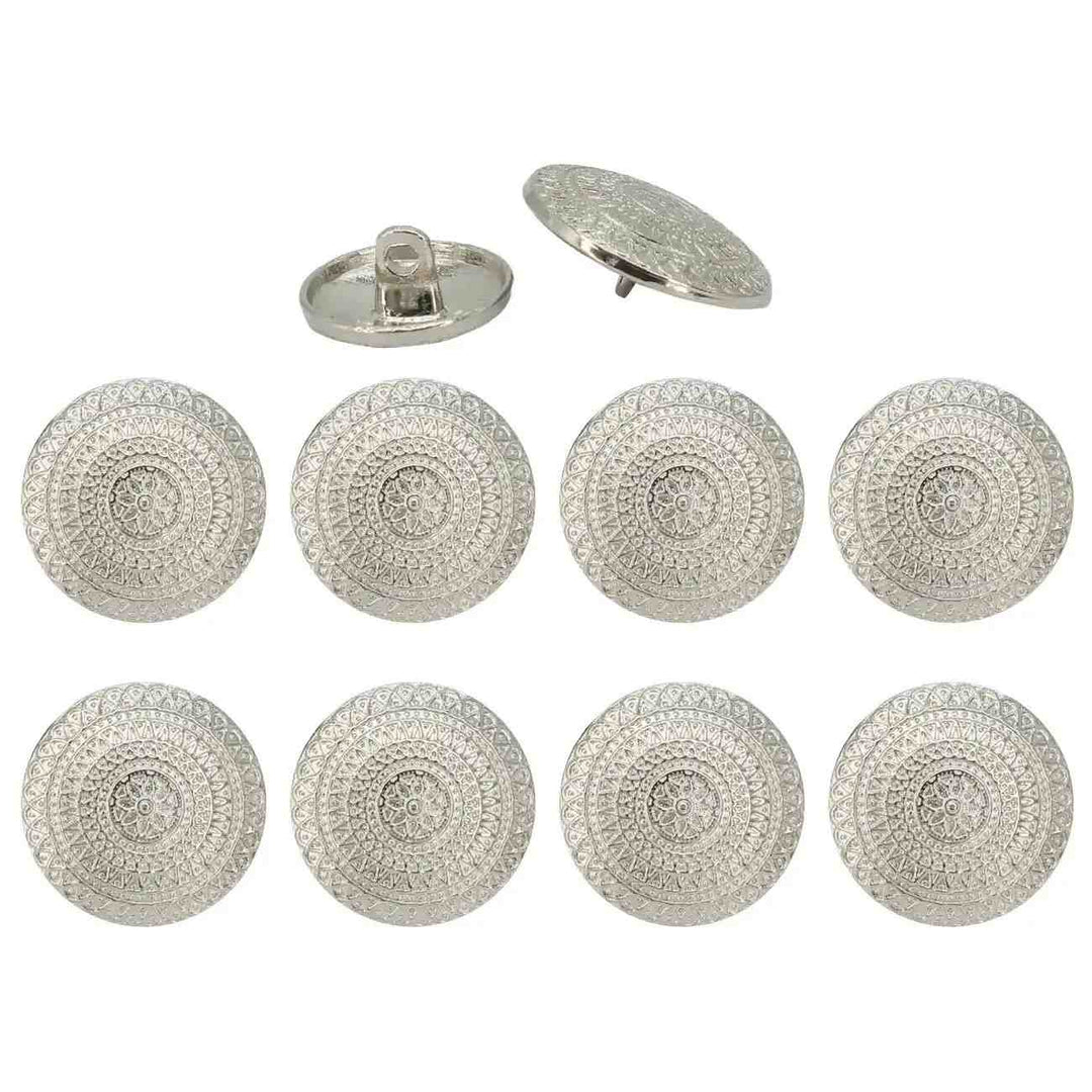 Embossed Floral Metal Buttons | 18mm(28L) & 23mm(36L)