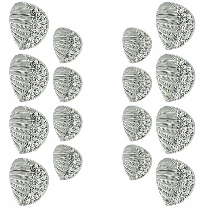 Intricate Seashell Design Metal Buttons(Pack of 8 Buttons)