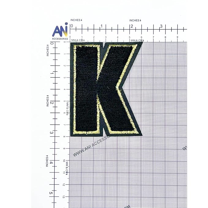 Letter K Hot fix Or Sew Patch