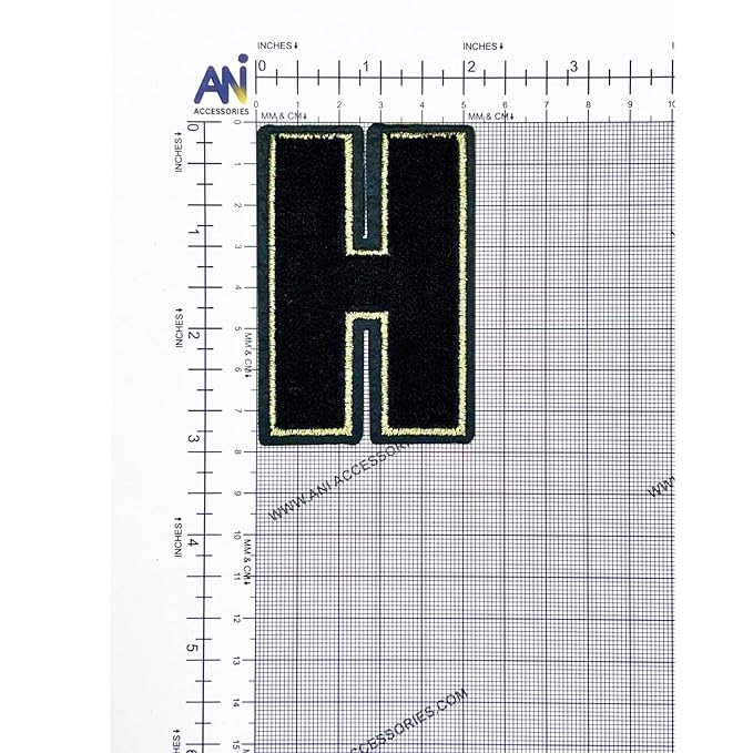 Unisex Imported Letter Patch Heat-Transfer Patch Sewing Patch for Letter Badge Decorate Repair Patches for Hats Shirts Shoes Jeans Bags (Black Brushed Fabric, H)