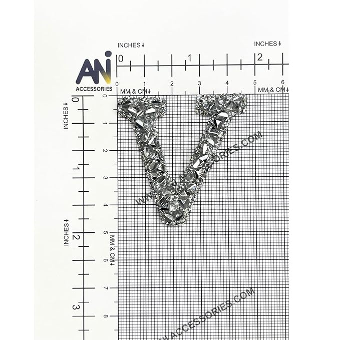 Letter N White Sparkling Rhinestone Patch