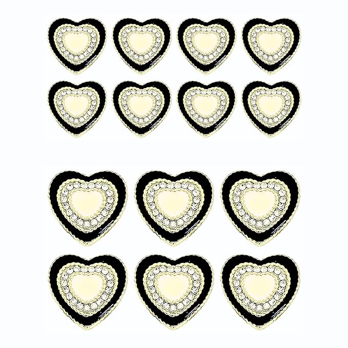 Red Heart Buttons with Silver Accents( Pack of 8 Buttons)