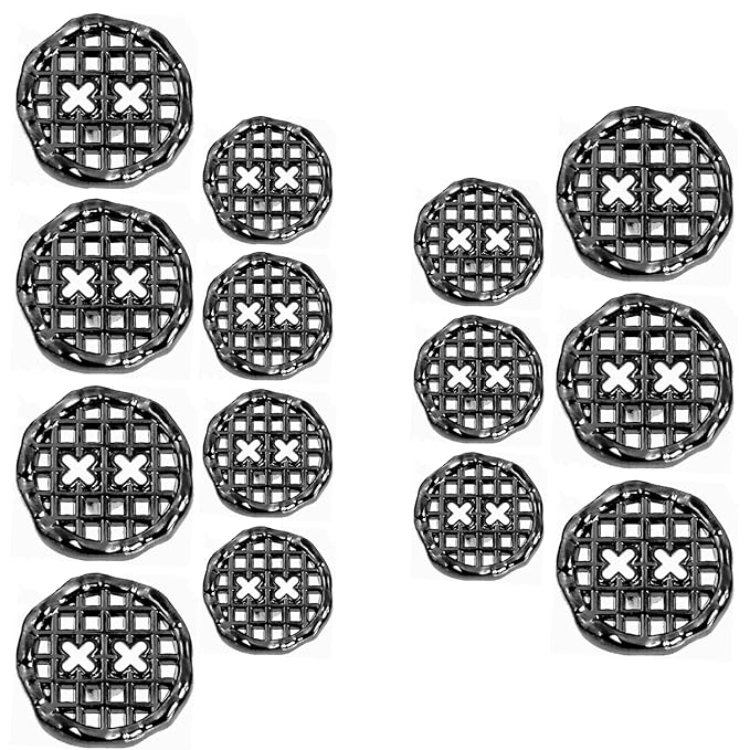 Grid Openwork Metal Buttons