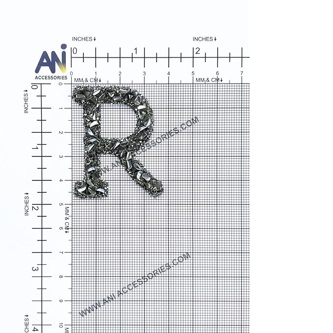 Letter S Black Sparkling Rhinestone Patch