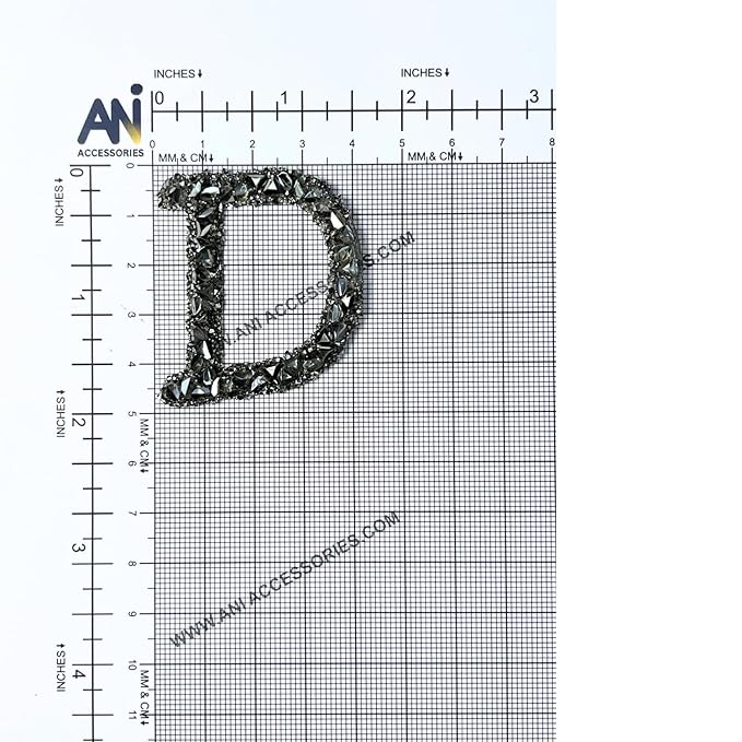 Letter S Black Sparkling Rhinestone Patch