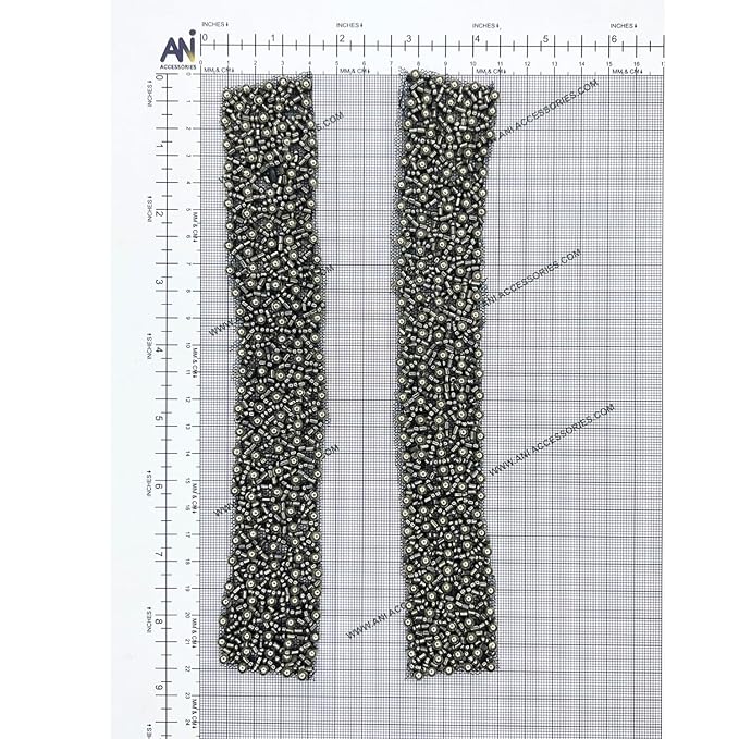 Silver Beaded Strips Sew Patch