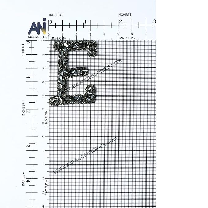 Letter S Black Sparkling Rhinestone Patch