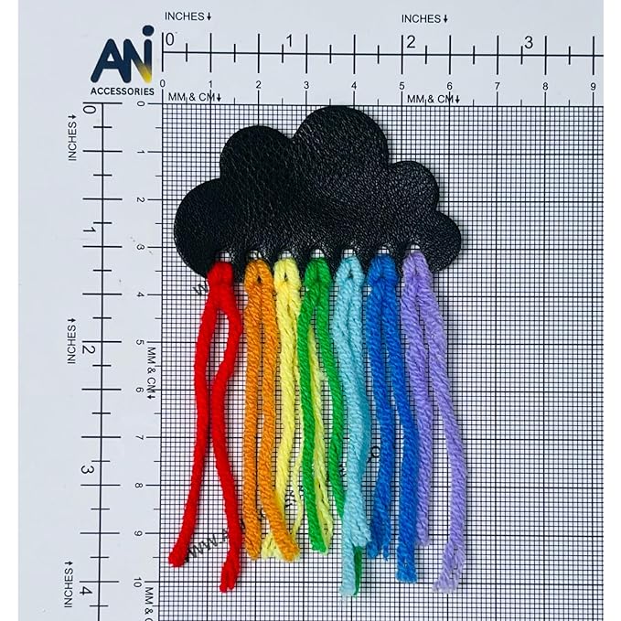 Colorful Yarn Rain Sew Patch