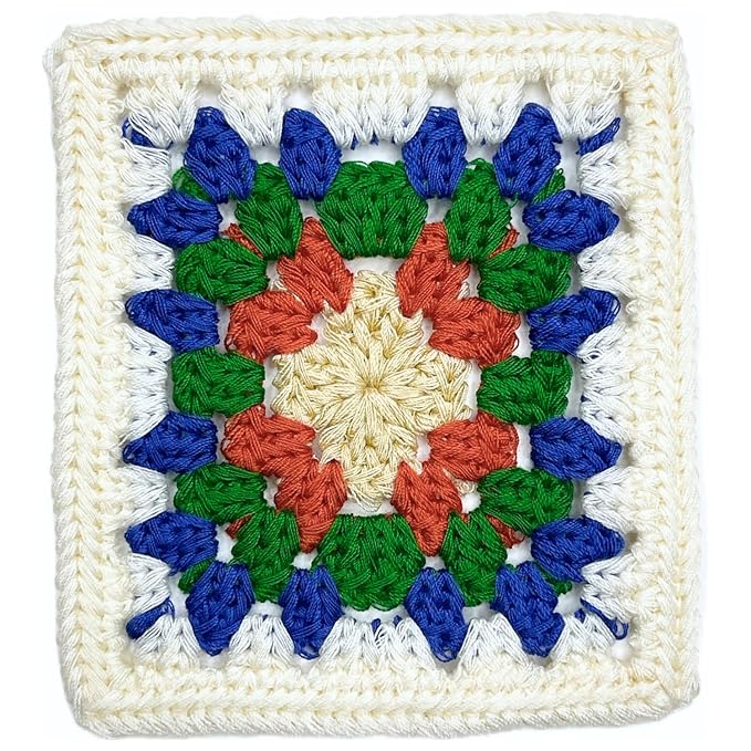 Colorful Floral Design Granny Square Patch