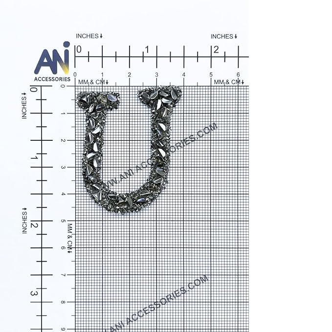 Letter S Black Sparkling Rhinestone Patch