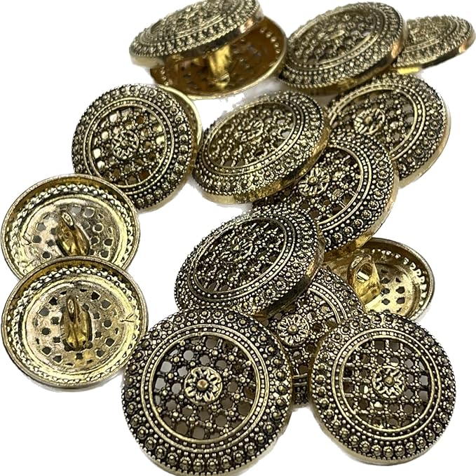 Raised Diamond Pattern Metal Buttons(8 Big + 8 Small)