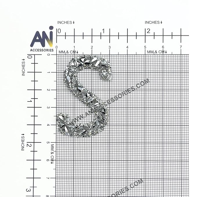 Letter N White Sparkling Rhinestone Patch