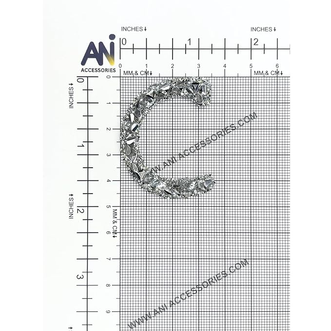 Letter N White Sparkling Rhinestone Patch