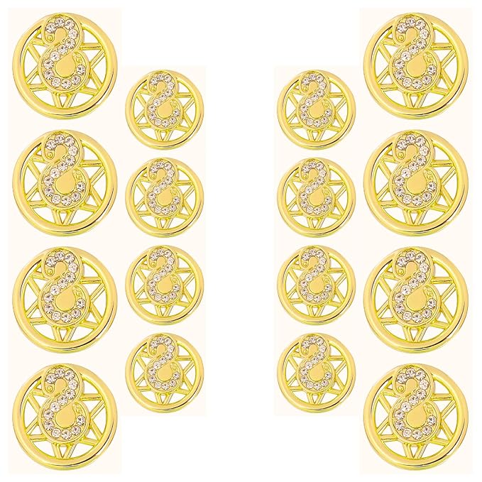 Shimmering Gold Metal Shank Buttons