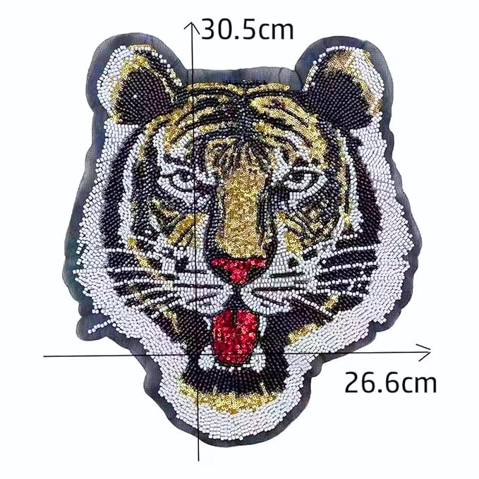 Tiger's Roar Beaded Sew Patch