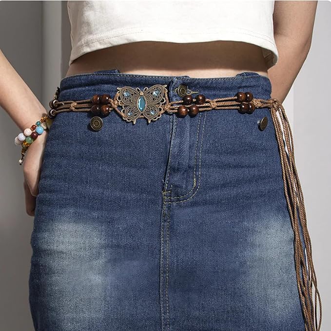 1 pcs Butterfly Braided waist women woven Belt wide Rope Belt Braided waist Belt woven rope belt rope waist for women waist chain For women decor dress Travel Party