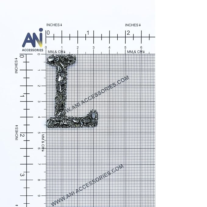 Letter S Black Sparkling Rhinestone Patch
