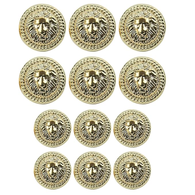 Shimmering Shiny Lion Metal Buttons(6 Big + 6 Small)