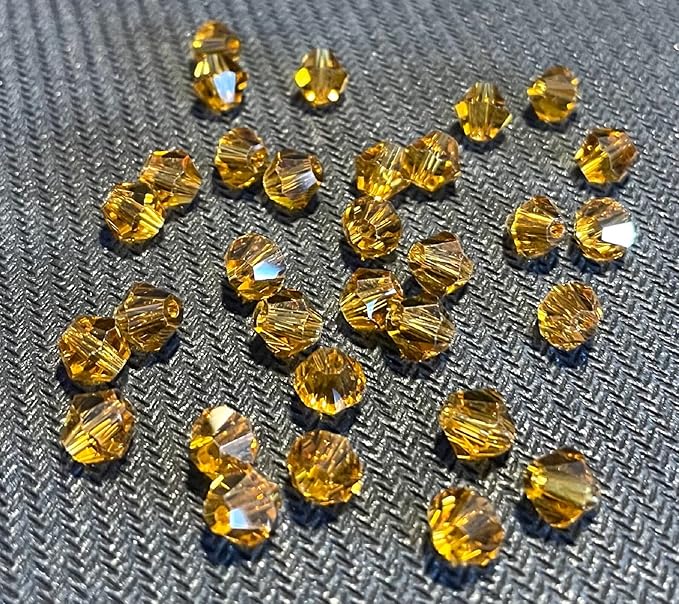 Deep Mustard Bicone Glass Beads