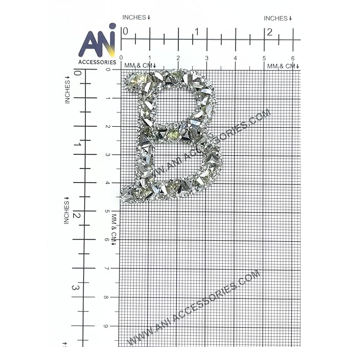 Letter N White Sparkling Rhinestone Patch