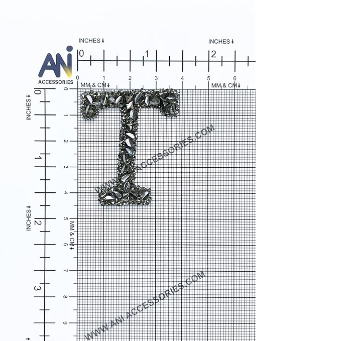 Letter S Black Sparkling Rhinestone Patch