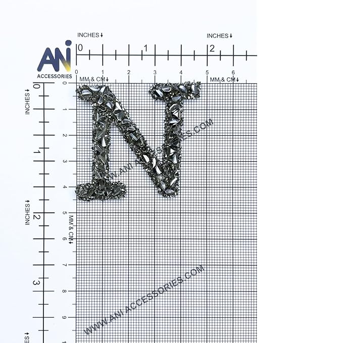 Letter S Black Sparkling Rhinestone Patch