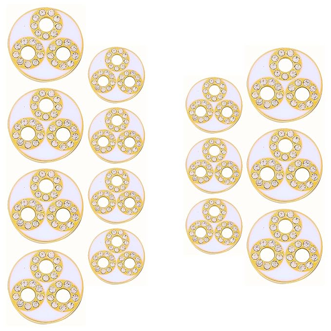 White Metal Buttons with Gold and Diamond