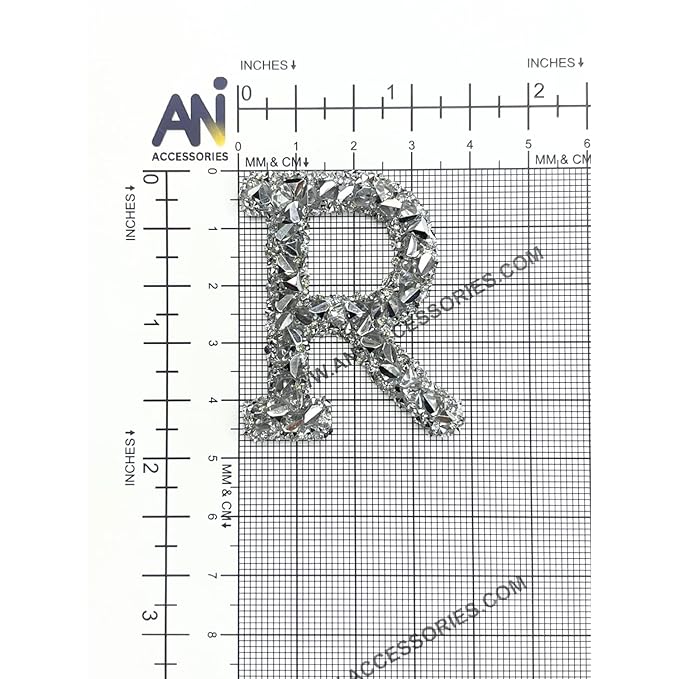 Letter N White Sparkling Rhinestone Patch